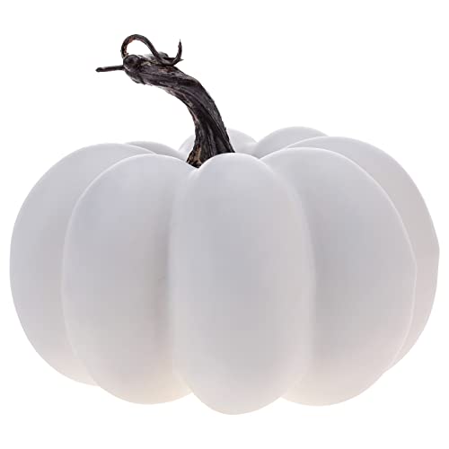 Funzhan Künstlicher Kürbis Dekoration 15 CM Groß Weiß Realistisch Schaum Gefälschte Kürbis Für Bauernhaus Herbst Ernte Thanksgiving Halloween Zuhause Dekor von Funzhan