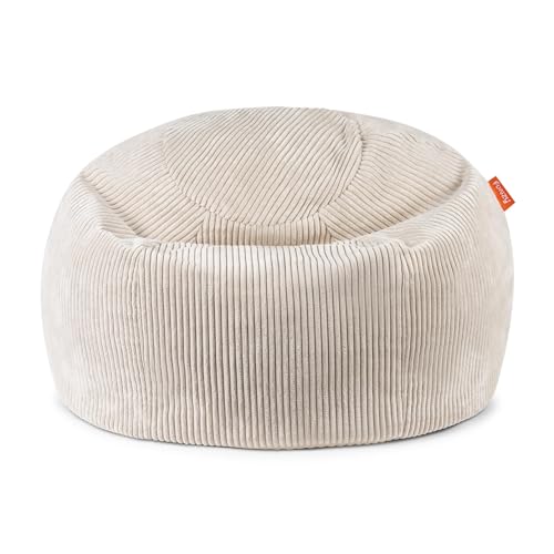 Funzy Sitzsack für Kinder aus Cord mit Füllung aus Schaumstoff, Kindersitzsack für Mädchen und Jungen aus hochwertigen Materialien, Oeko-TEX 100 Zertifiziert mit 3 Jahre Garantie, Creme Beige von Funzy
