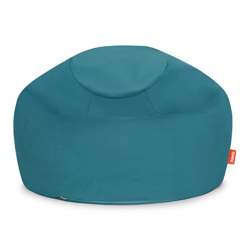 Funzy Sitzsack für Kinder aus Cord mit Füllung aus Schaumstoff, Kindersitzsack für Mädchen und Jungen aus hochwertigen Materialien, Oeko-TEX 100 Zertifiziert mit 3 Jahre Garantie, Dino Türkis von Funzy