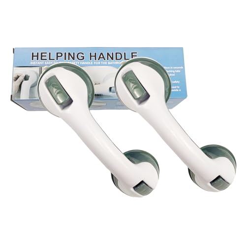 2 Stück Haltegriff Dusche Ohne Bohren, Duschgriff Haltegriffe für Senioren Haltegriff Dusche mit Saugnapf für Dusche Badewanne WC Bad Senioren(29 * 9.6 * 8cm) von Fuonmka