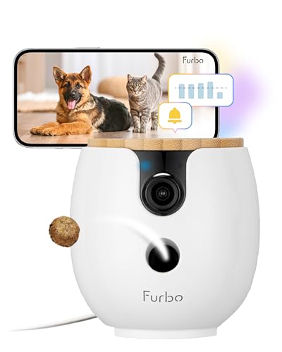 Furbo Mini 360º New Pet Camera - Unlock Smart Camera & Smart Features w/Paid Plan: Home Security & Dog & Cat Safety Alerts, Rotating Treat Dispenser w/Speaker (Subscription Required, 3mo Minimum) von Furbo