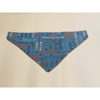 Adopt Don't Shop Reversible Over The Collar Dog Bandana in Blue von FurdaKiddos