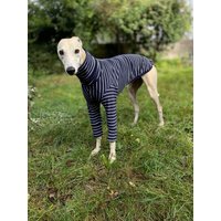 Langarm-Windhundshirt Gestreift | Für Greyhounds/Galgos/Whippets von FureverGreyt
