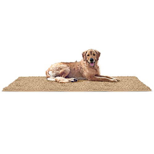 Furhaven XXL Runner Haustier-Fußmatte Muddy Paws saugfähiger Chenille-Teppich, waschbar – Sand (Hellbraun), Läufer von Furhaven