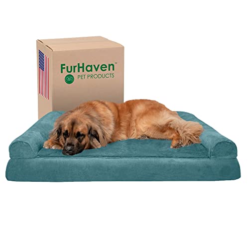 Furhaven XXL Orthopedic Dog Bed Plush & Suede Sofa-Style w/Removable Washable Cover - Deep Pool, Jumbo Plus (XX-Large) von Furhaven