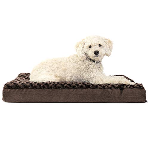 Furhaven Medium Orthopedic Dog Bed Ultra Plush Faux Fur & Suede Mattress w/Removable Washable Cover - Chocolate, Medium von Furhaven