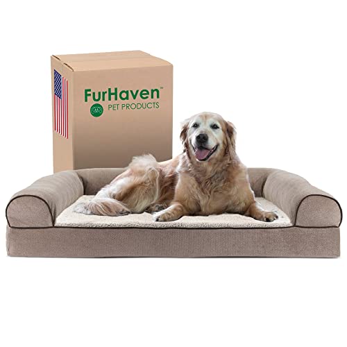 furhaven Cooling Gel Infused Memory Foam an Sofa Pet Bett für Hunde und Katzen von Furhaven