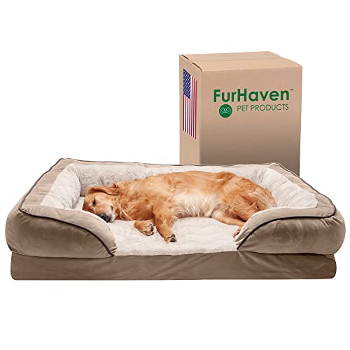 Furhaven Haustier-Hundebett, Große Hundebetten für Hunde, Mittlere Kleine Hundebett Orthopädische Memory Foam Hundebetten, Abnehmbarer waschbarer Bezug, Kisten, Sofa und Couch von Furhaven