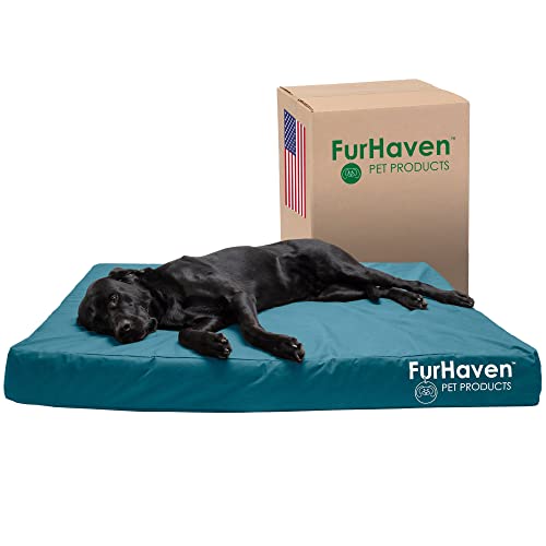 Furhaven Wasserabweisendes, orthopädisches Hundebett für große Hunde mit abnehmbarem waschbarem Bezug, für Hunde bis zu 56,7 kg – Indoor/Outdoor Logo-Druck Oxford Polycanvas Matratze – Deep Lagoon, Furhaven Wasserabweisendes, orthopädisches Hundebett für große Hunde mit abnehmbarem waschbarem Bezug, für Hunde bis zu 56,7 kg – Indoor/Outdoor Logo-Druck Oxford Polycanvas Matratze – Deep Lagoon, von Furhaven