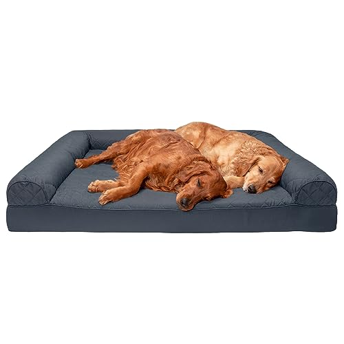 Furhaven XXL Orthopedic Dog Bed Quilted Sofa-Style w/Removable Washable Cover - Iron Gray, Jumbo Plus (XX-Large) von Furhaven