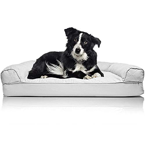 Furhaven Large Orthopedic Dog Bed Quilted Sofa-Style w/Removable Washable Cover - Silver Gray, Large von Furhaven