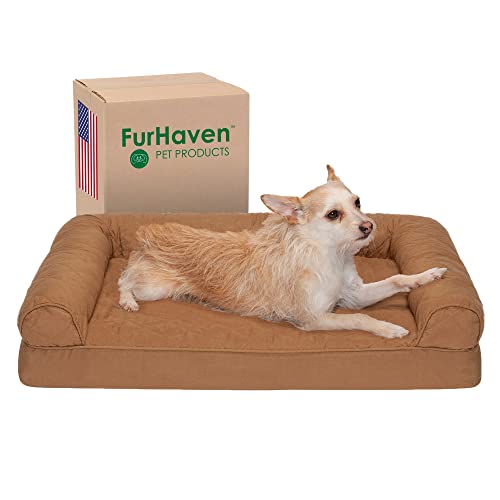 Furhaven Medium Orthopedic Dog Bed Quilted Sofa-Style w/Removable Washable Cover - Toasted Brown, Medium von Furhaven