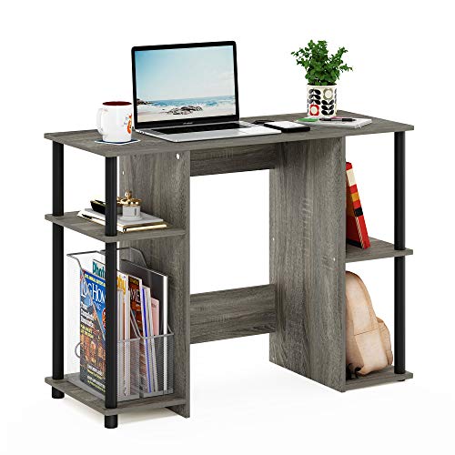 Furinno Jaya Compact Computerschreibtisch, Holz, French Oak Grey/Black, 39,5 x 97,5 x 72,6 zm von Furinno