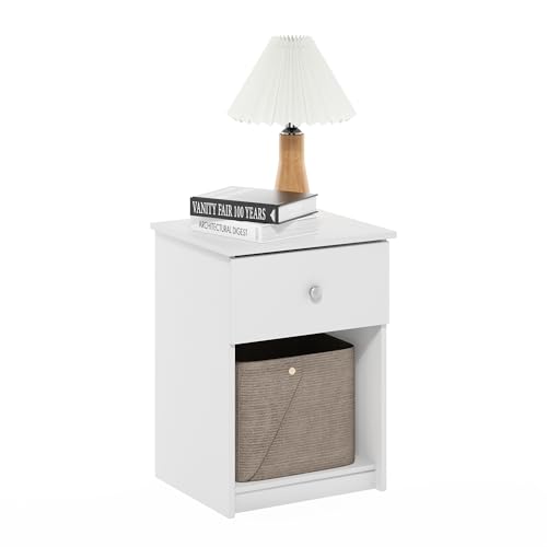 Furinno Tidur Nachttisch mit einer Schublade, Weiß von Furinno