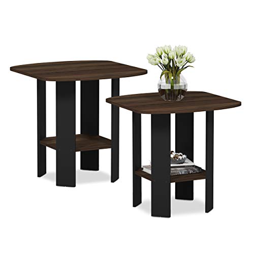 Furinno Simple Design Beistelltisch, holz, Columbia Walnut/Schwarz, 50.8 x 50.8 x 49.78 cm von Furinno