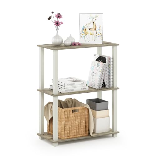 Furinno 3-Ebenen kompaktes Mehrzweck-Regal mit quadratischem Rohr, holz, Sonoma Eiche/Weiß, 28.96 x 59.94 x 75.18 cm, Vierkantrohr Furinno 3-Ebenen kompaktes Mehrzweck-Regal mit quadratischem Rohr, holz, Sonoma Eiche/Weiß, 28.96 x 59.94 x 75.18 cm, Vierkantrohr von Furinno