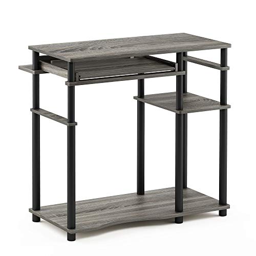 Furinno Abbott Schreibtisch mit Bücherregal, Holz, Französische Eiche Grau/Schwarz, 46.99 x 46.99 x 79.81 cm von Furinno