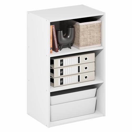 Furinno Basic 3-stöckiges offenes Bücherregal, Bücherregal, Aufbewahrungs-Organizer, 11 x 17 x 26 cm, Weiß Furinno Basic 3-stöckiges offenes Bücherregal, Bücherregal, Aufbewahrungs-Organizer, 11 x 17 x 26 cm, Weiß von Furinno