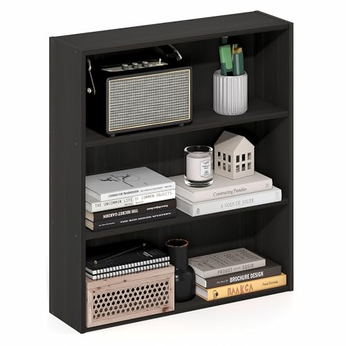 Furinno Basic 3-stöckiges offenes Regal, Bücherregal, Aufbewahrungsorganizer, 16.8 x 60 x 67.1 cm, Espresso von Furinno