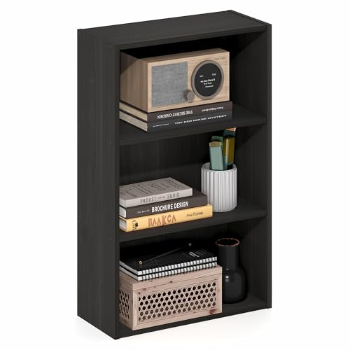 Furinno Basic 3-stöckiges offenes Regal, Bücherregal, Aufbewahrungsorganizer, 18.5 x 42.2 x 67.1 cm, Espresso von Furinno