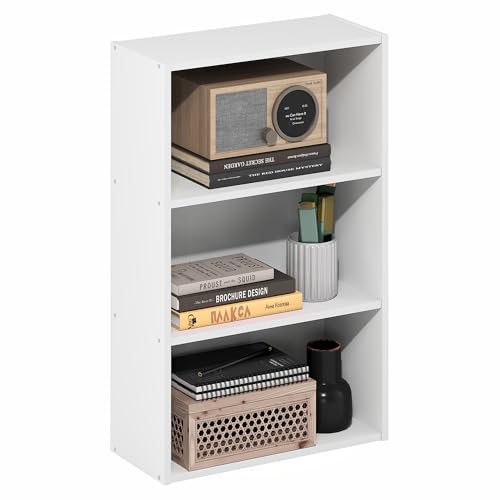Furinno Basic 3-stöckiges offenes Regal, Bücherregal, Aufbewahrungsorganizer, 18.5 x 42.2 x 67.1 cm, Weiß Furinno Basic 3-stöckiges offenes Regal, Bücherregal, Aufbewahrungsorganizer, 18.5 x 42.2 x 67.1 cm, Weiß von Furinno