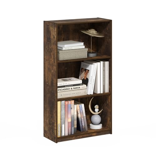 Furinno Basic 3-stufiges Bücherregal mit Aufbewahrungsregalen, Bernsteinkiefer von Furinno