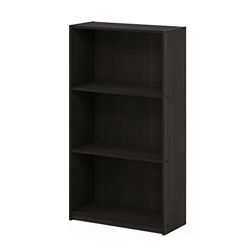 Furinno Basic Bücherregal mit 3 Fächern, Aufbewahrungsregal, Verbundholz, Espresso, 23.49 x 23.49 x 100.33 cm von Furinno