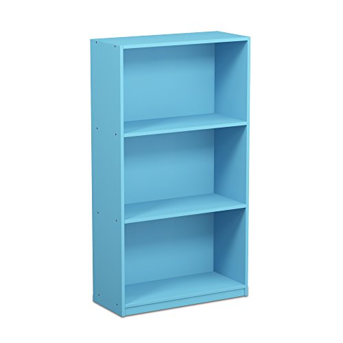 Furinno Basic Bücherregal mit 3 Fächern, Aufbewahrungsregal, holz, Hellblau, 23.5 x 55.25 x 100.33 cm von Furinno