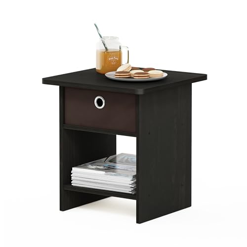 Furinno Dario Beistelltisch/Nachttisch mit Schublade, Espresso/Braun von Furinno