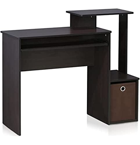 Furinno Econ Mehrzweck Home Office Computer Schreibtisch mit Ablage und Einschub, Holz, Dunkle Walnuss, 40 x 100.08 x 86.61 cm von Furinno