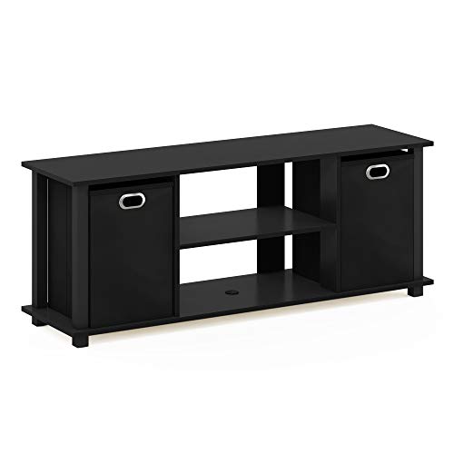 Furinno Econ TV Schrank/Entertainment Center mit 2 Einschüben, holz, schwarz, 29.72 x 29.72 x 40.13 cm von Furinno