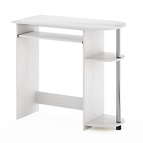 Furinno Simplistic Computertisch für einfache Montage, Weiße Eiche/Edelstahl von Furinno