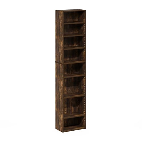 Furinno Indo 8-stufiges Verstellbare Regale Multimedia-Medienspeicher-Tower-Rack, Bernsteinkiefer Furinno Indo 8-stufiges Verstellbare Regale Multimedia-Medienspeicher-Tower-Rack, Bernsteinkiefer von Furinno