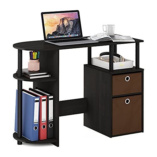 Furinno JAYA Simplistisch Computer-Schreibtisch mit Schubladen, Espresso von Furinno