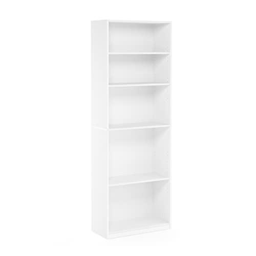 Furinno JAYA Einfaches Bücherregal, holz, Weiß, 24.13 x 24.13 x 180.85 cm von Furinno