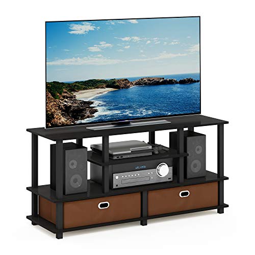 Furinno JAYA Großer TV-Ständer für bis zu 50-Zoll-TV mit Ablagefach, Espresso, 39.6 x 120.9 x 57.9 cm von Furinno