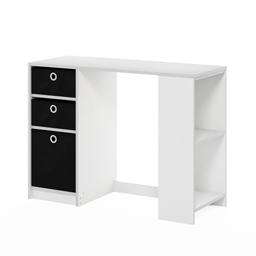 Furinno JAYA Moderner Computerschreibtisch, Schreibtisch, PC-Tisch, Weiß/Schwarz von Furinno