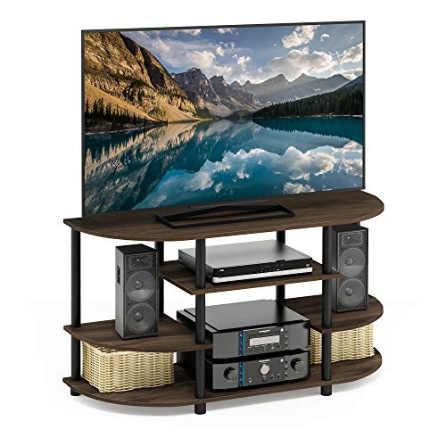 Furinno JAYA Schlichtes Design Eck-TV-Ständer, Columbia Walnuss/Schwarz von Furinno
