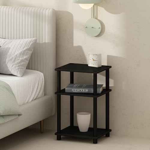 Furinno Just 3-stufiger Turn-N-Tube-Nachttisch mit offenem Stauraum, 1er-Pack, Americano/Schwarz Furinno Just 3-stufiger Turn-N-Tube-Nachttisch mit offenem Stauraum, 1er-Pack, Americano/Schwarz von Furinno