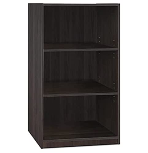 Furinno JAYA Simple Home Bücherregal mit 3 Ebenen und verstellbarem Regal, Espresso von Furinno