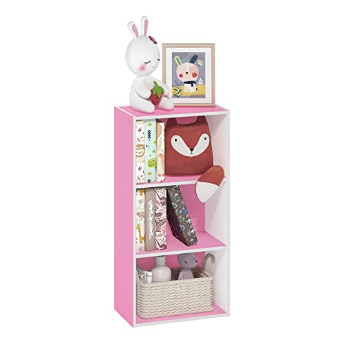 Furinno Luder 3-stufiges Bücherregal mit offenem Regal, Rosa/Weiß Furinno Luder 3-stufiges Bücherregal mit offenem Regal, Rosa/Weiß von Furinno