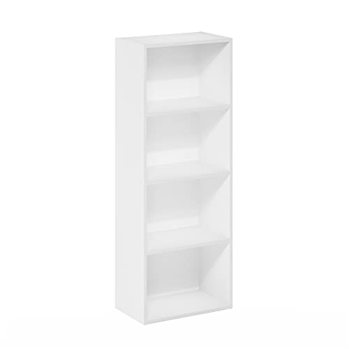 Furinno Luder 4-stufiges Bücherregal mit offenem Regal, Weiß von Furinno