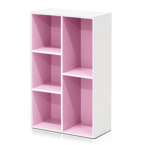 Furinno Luder 5-würfelig Reversibles offenes Regal, Weiß/Rosa Furinno Luder 5-würfelig Reversibles offenes Regal, Weiß/Rosa von Furinno
