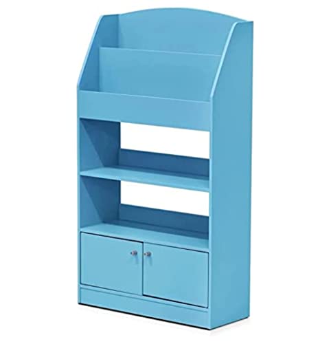 Furinno Magazin/Bücherregal mit Spielzeugschrank für Kinder, holz, Hellblau, 24 x 24 x 110.01 cm von Furinno