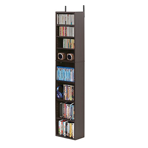 Furinno Medienturm mit 8 Fächern, holz, Espresso, 16.99 x 16.99 x 150.01 cm von Furinno