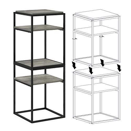 Furinno Moretti Modern Lifestyle Stapelbares Regal, 2-stufiger, Französische Eiche Grau Furinno Moretti Modern Lifestyle Stapelbares Regal, 2-stufiger, Französische Eiche Grau von Furinno
