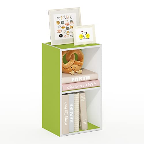 Furinno Pasir 2-stufiges Bücherregal mit offenem Regal, Grün/Weiß Furinno Pasir 2-stufiges Bücherregal mit offenem Regal, Grün/Weiß von Furinno