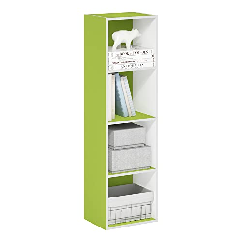 Furinno Pasir 4-stufiges Bücherregal mit offenem Regal, Grün/Weiß Furinno Pasir 4-stufiges Bücherregal mit offenem Regal, Grün/Weiß von Furinno