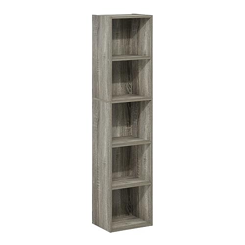 Furinno Pasir 5-stufiges Bücherregal mit offenem Regal, Französische Eiche von Furinno