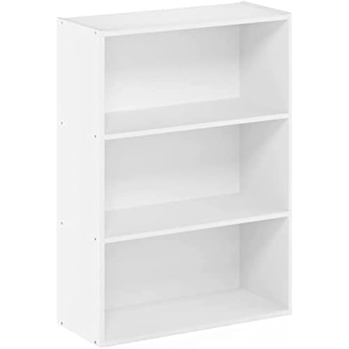 Furinno Pasir 3-Stufe offenes Regal, Bücherregale, Holzwerkstoff, Weiß, 3-stufiges von Furinno